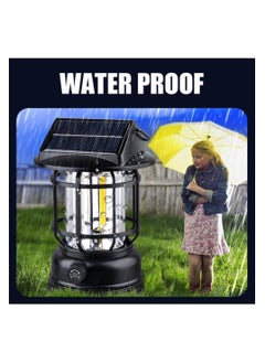 SYOSI Solar Camping Lantern, Battery Powered LED Camping Light, COB High Brightness Waterproof Vintage Portable Tent Light for Indoor Outages Hiking Emergency Power Outage Hurricane Supplies  - Image 3