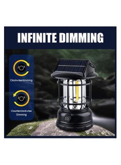 SYOSI Solar Camping Lantern, Battery Powered LED Camping Light, COB High Brightness Waterproof Vintage Portable Tent Light for Indoor Outages Hiking Emergency Power Outage Hurricane Supplies  - Image 2