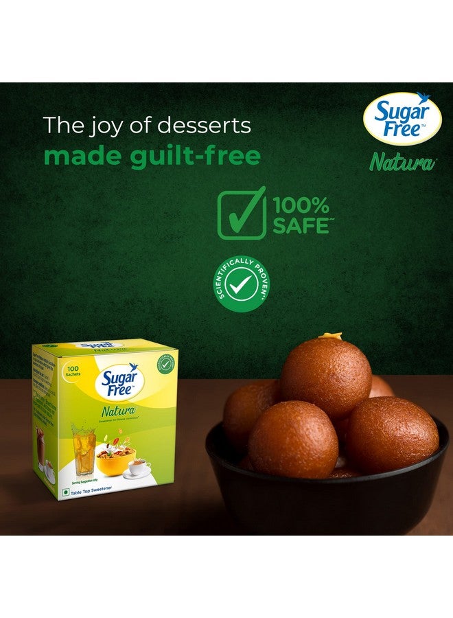 Sugar Free Sugar Free Natura, 100 Sachet | Equivalent to Sweetness from 1Kg Sugar |100% Safe| Scientifically Proven & Tested|Sweet like Sugar but with zero calories| 75 g  - Image 3