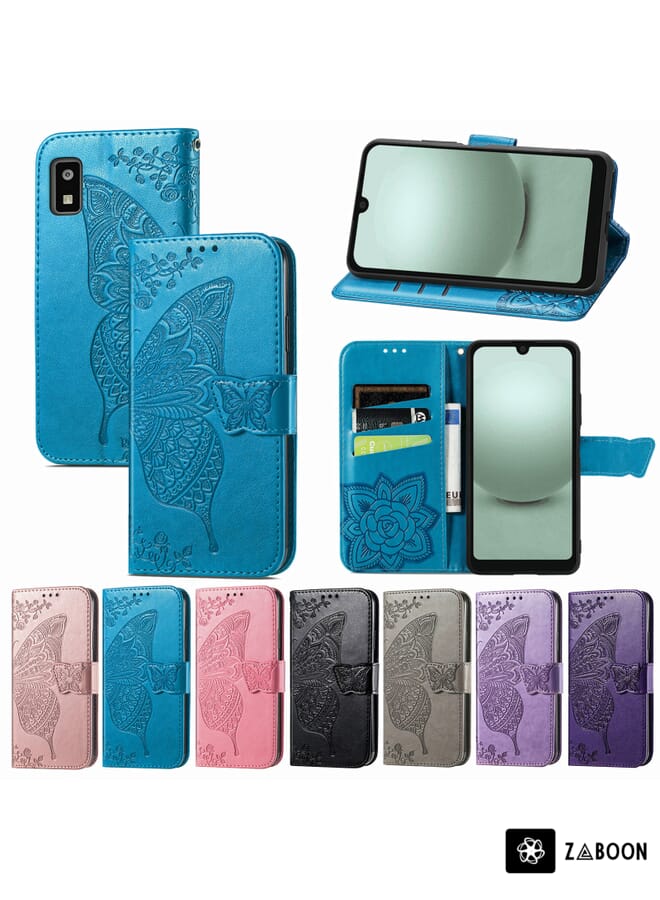 Zaboon Protective Case For Sharp Aquos R8 Pro Butterfly Love Flower Embossed Leather - Image 3