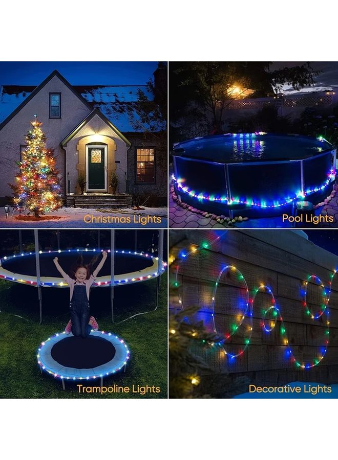 200 مصباح LED بطول 72 قدمًا - أضواء سلسلة شمسية للخارج - 8 أوضاع تحكم عن بعد ملونة لحديقة أعياد الميلاد وهالوين - Image 5