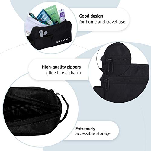 TRAVALATE Canvas Toiletry Bag | For Man And Women's | Multipurpose | Travel Paunch (Black) - 7 Cm, L - Image 5