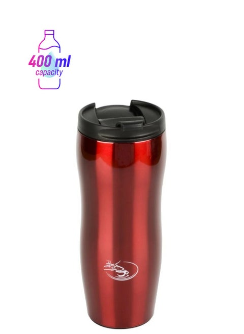 Travel and On-The-Go Thermos Mug - Bright Red, with Leak-Proof Lid, Perfect for Hot and Cold Drinks