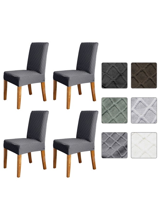 Arabest 4-Piece Dining Chair Cover Set Grey  - Image 2