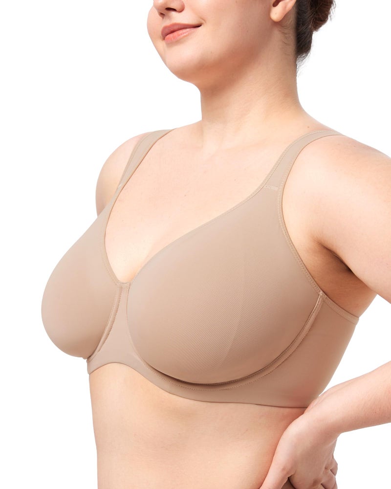 HSIA Bras for Women Minimizer Full Coverage, Plus Size T Shirt Unlined Underwire Smooth Bra, Seamless Cups Joan Ultimate Soft - Image 4