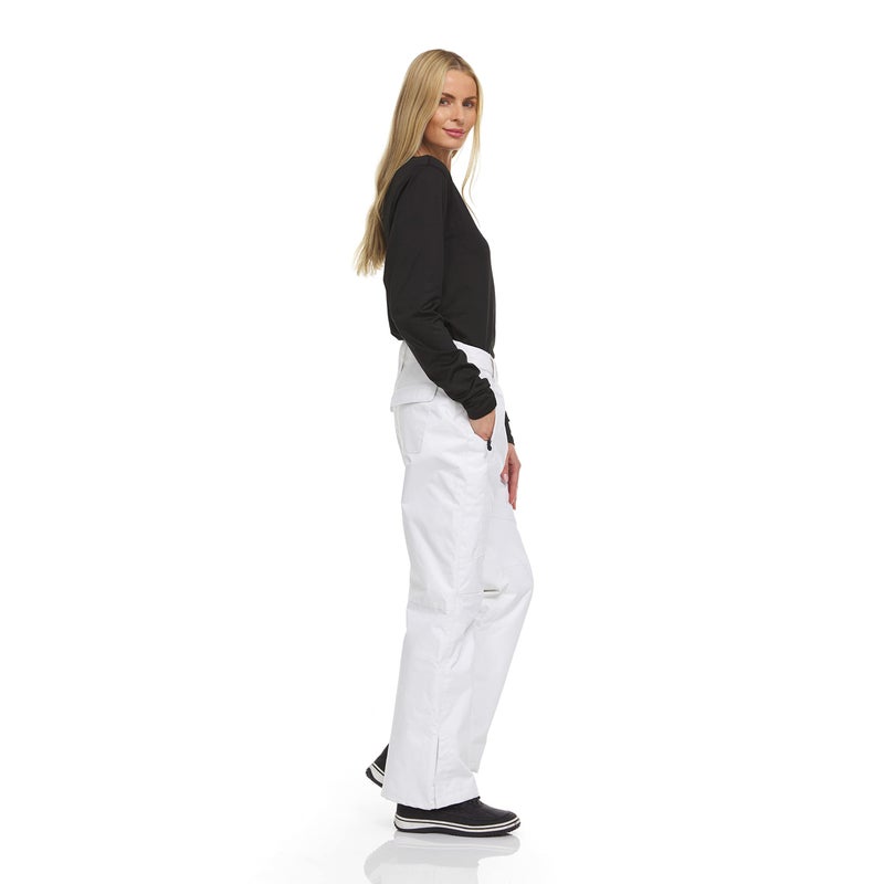 Arctic Quest Women's Snow Ski Pants Water Resistant Softshell Insulated Flare for Snowboarding Hiking Winter Outdoor Pants, Arctic White, Large - Image 3