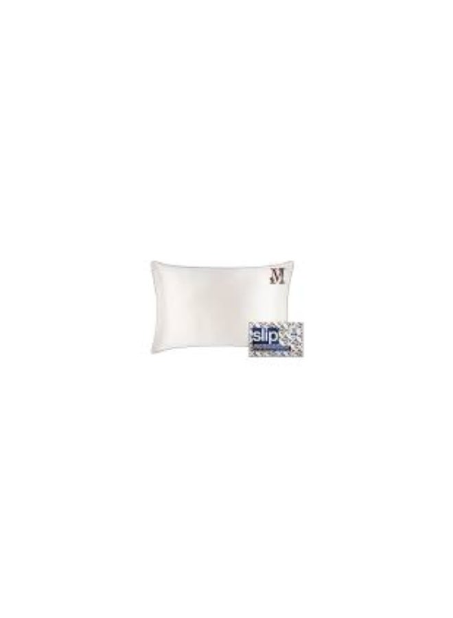 Slip slip pure silk initial collection queen pillowcase - white M 1 piece - Image 3