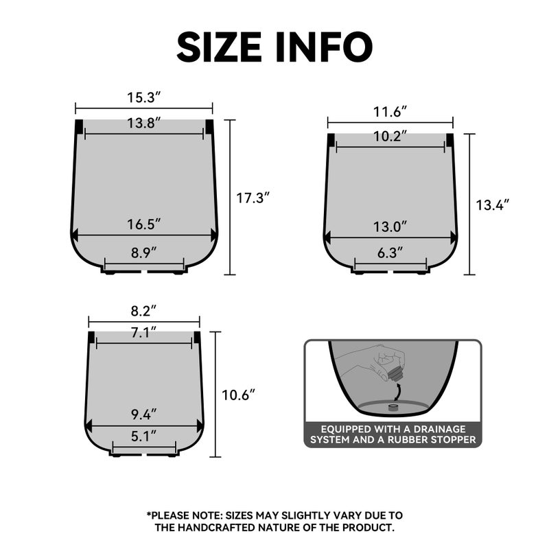 Kante 11.6" Dia Round Concrete Planter, Outdoor Indoor Large Plant Pots Containers with Drainage Hole and Rubber Plug for Home Garden Patio, Weathered Concrete - Image 2