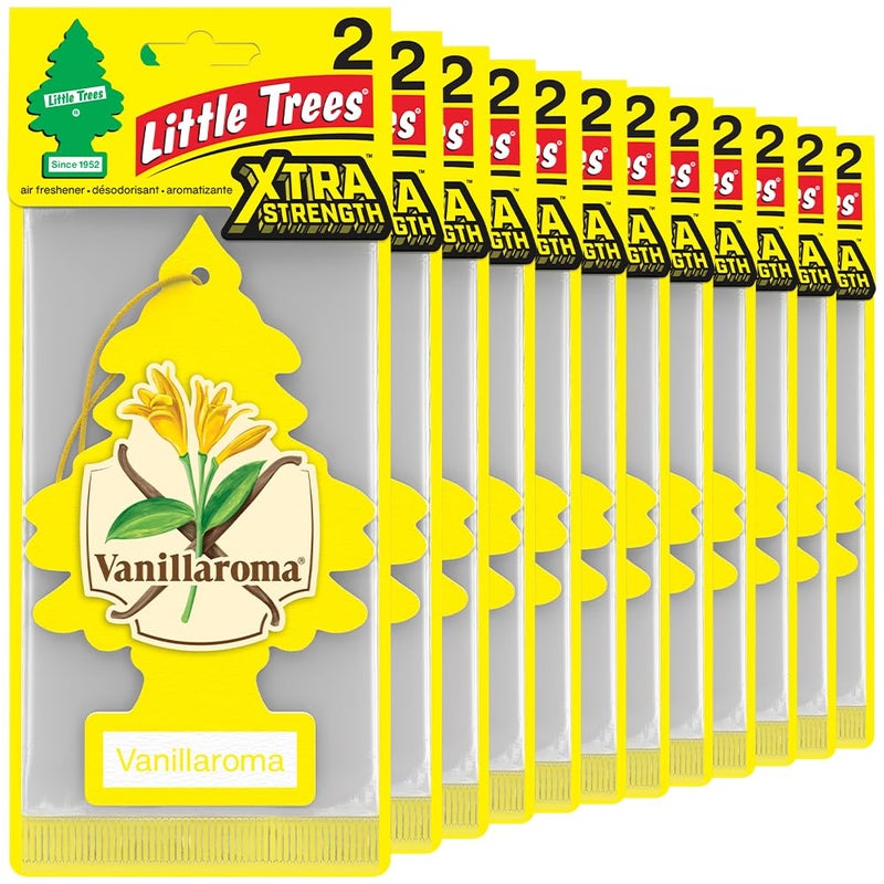 LITTLE TREES Car Air Freshener  Xtra Strength Provides LongLasting Scent for Auto or Home  Extra Boost of Fragrance  Vanillaroma 24 Air Fresheners - Image 2