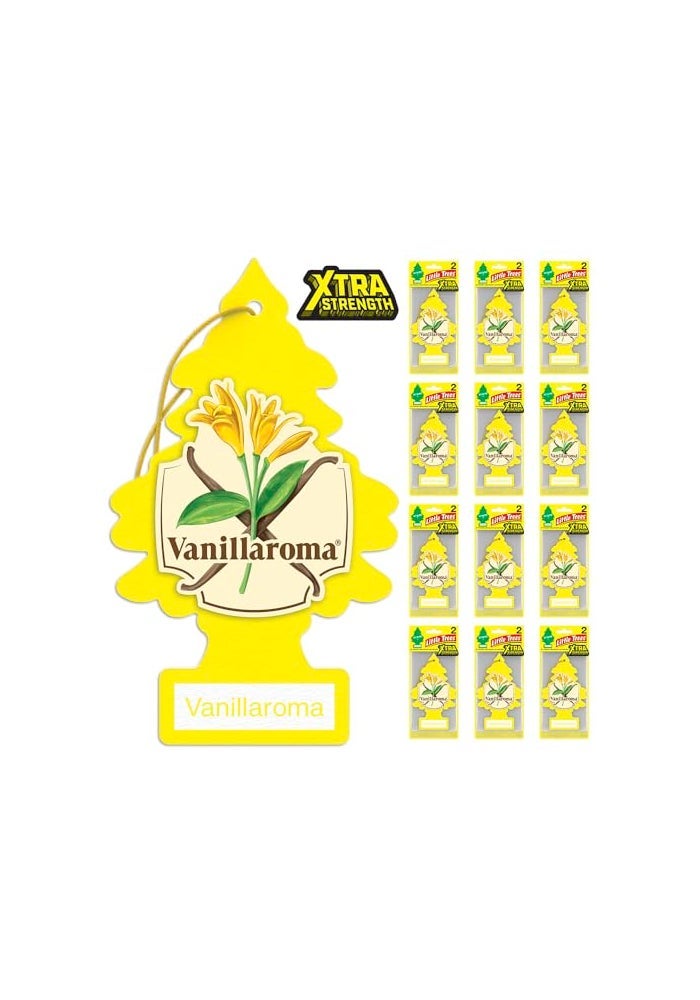LITTLE TREES Car Air Freshener  Xtra Strength Provides LongLasting Scent for Auto or Home  Extra Boost of Fragrance  Vanillaroma 24 Air Fresheners - Image 4