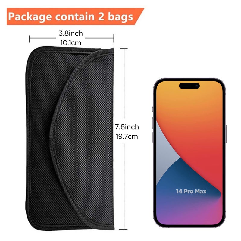 ONEVER 2 Pack Faraday Bags for Car Keys and Cell Phone, Signal Blocking Key Pouch Wallet, Anti-Tracking Anti Theft Car Protection, Signal Jammer WiFi/GSM/LTE/NFC/RFID, GPS Blocker - Image 5