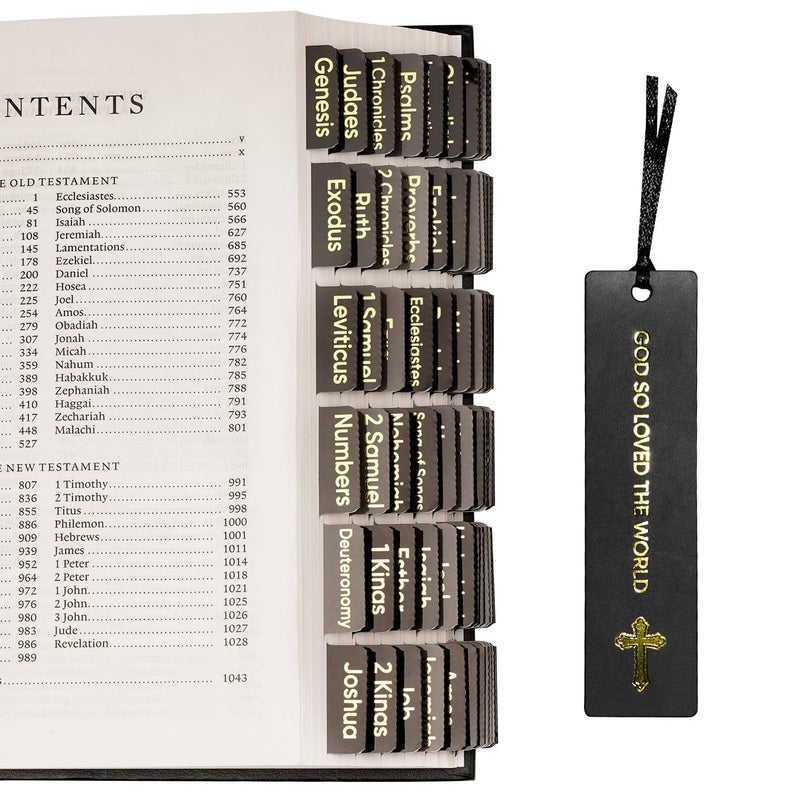 Morjor Bible Tabs for Women and Men, Retro Theme, 75 Large Print Bible Tabs & 1 Bookmark, Laminated Bible Book Tabs for Study Bible, Easy Navigation, Easy-to-Read Sans Serif Type - Image 1