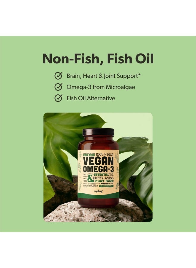 sapling Vegan Omega 3 Supplement - Plant Based DHA & EPA Fatty Acids - Carrageenan Free, Alternative to Fish Oil, Supports Heart, Brain, Joint Health - Sustainably Sourced Algae, Fish Oil Free - 180 Softgels  - Image 3