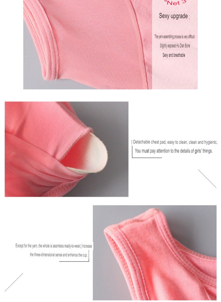 AROAQ Full Coverage Longline Sports Bra, Shockproof Fitness Yoga Running Sports Bra,  Seamless Quick-drying Medium Impact Push Up Tank Top For Yoga Gym Workout, (Size S, Pink)  - Image 4