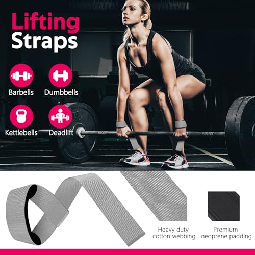 WALITO 8Pcs Barbell Pad Set for Hip Thrust - Squat Pad,Gym Accessories for Women with Bar Bad,Bench Press, with Gym Ankle Straps,Resistance Bands for Working Out,Lifting Strap,Carry Bag - Image 4