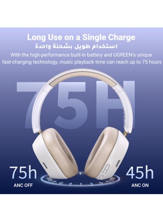 سماعات رأس لاسلكية Hitune Max 5C، سماعات رأس فوق الأذن مع خاصية إلغاء الضوضاء التكيفية، صوت عالي الدقة، وقت تشغيل 75 ساعة، بلوتوث 5.4، قابلة للطي، مريحة - view 5