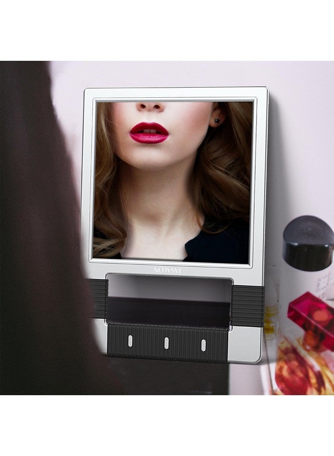 TASALON Unbreakable Hand Mirror, Silver, Rectangular, Tabletop Mount, Abs Frame, Handheld Mirror For Barber, Salon, Makeup, Shower  - Image 5