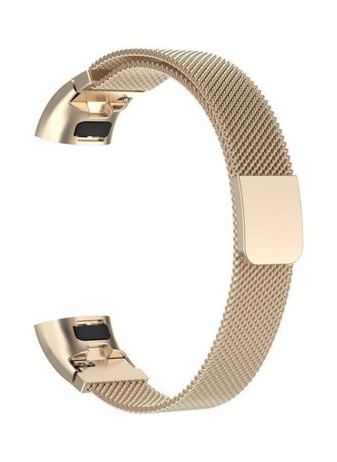 NIBEMINENT - Milanese Replacement Strap Watchband For Huawei Band 3/4 Pro Champagne Gold - Image 1