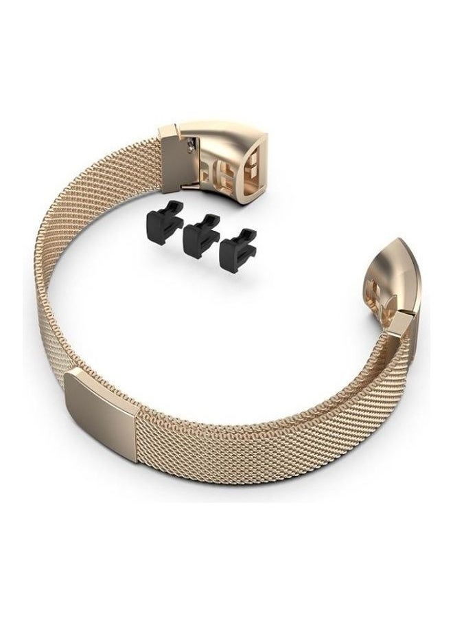 NIBEMINENT - Milanese Replacement Strap Watchband For Huawei Band 3/4 Pro Champagne Gold - Image 1