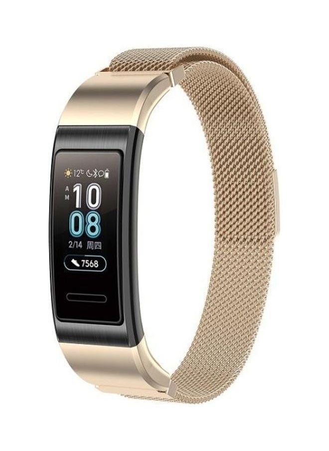 NIBEMINENT - Milanese Replacement Strap Watchband For Huawei Band 3/4 Pro Champagne Gold - Image 1