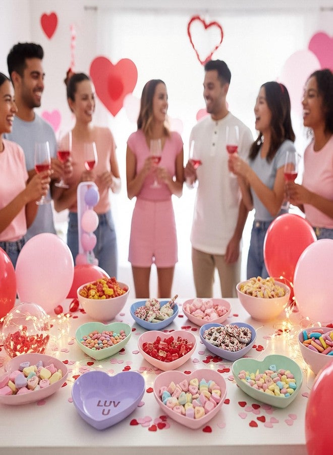 FoldTier 12pcs Valentine's Day Plastic Plates Heart Conversation Plates Decorative Tableware Set 7.5 Inch Sweetheart Gifts Valentine Day Dinnerware for Anniversary Wedding Party Supplies - Image 4