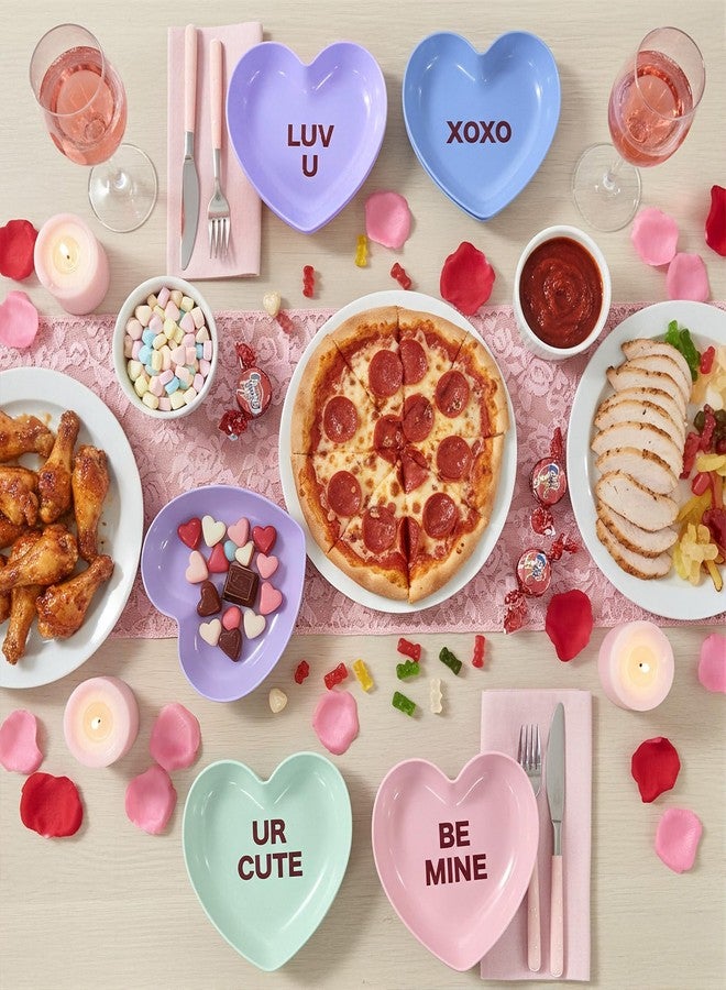 FoldTier 12pcs Valentine's Day Plastic Plates Heart Conversation Plates Decorative Tableware Set 7.5 Inch Sweetheart Gifts Valentine Day Dinnerware for Anniversary Wedding Party Supplies - Image 5