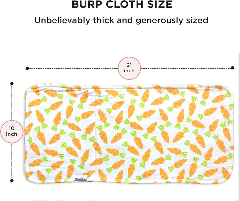 KiddyStar 5-Pack Organic Cotton Burp Cloths â€“ Large, Ultra-Soft 3-Layer Towels for Burping, Shoulder & Hand Use, Highly Absorbent - Image 3