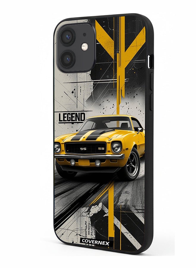 Covernex Apple iPhone 12 Protective Case Cover Printed Featuring Legend Classic Muscle Car - Image 1