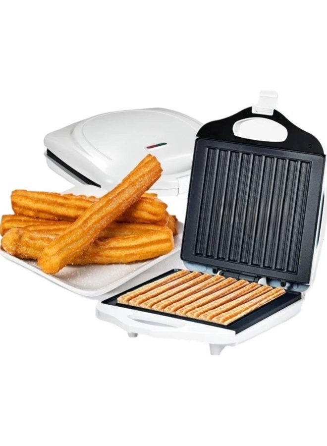 Tradeo Electric Churros Maker 1400W, 9-Hole Non-Stick Puff Pastry Machine, Compact Snack Maker - White - Image 1