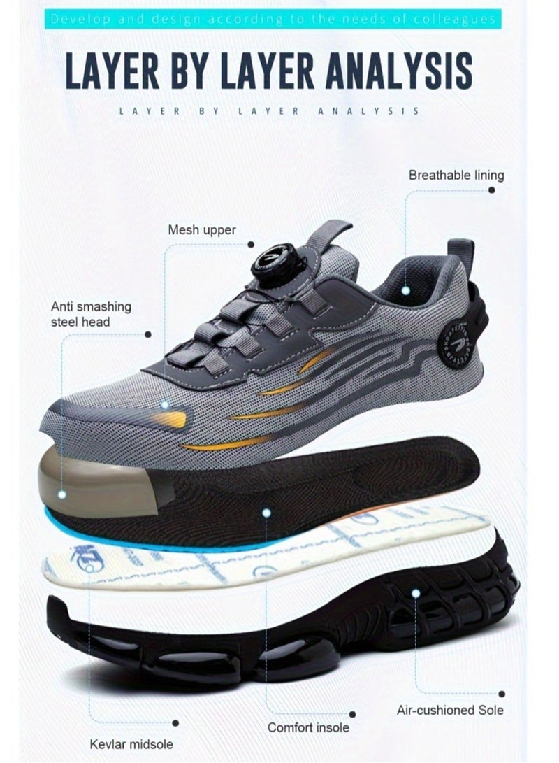 9KSAFETYJB Steel Toe Safety Shoes for Men – Lightweight, Puncture Proof, Breathable Work Shoes for Construction, Warehouse, Outdoor Activities (41 EUR) - Image 3