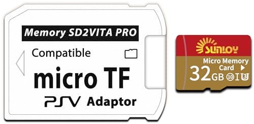 Sunloy SD2Vita 6.0 PS Vita Memory Card Adapter with 32GB Micro SD Card, High Speed microSDHC UHS-I Flash Memory Card with PSV Micro SD Card Adapter for PSV 1000/2000 PSTV FW 3.60 HENkaku Enso System - Image 2