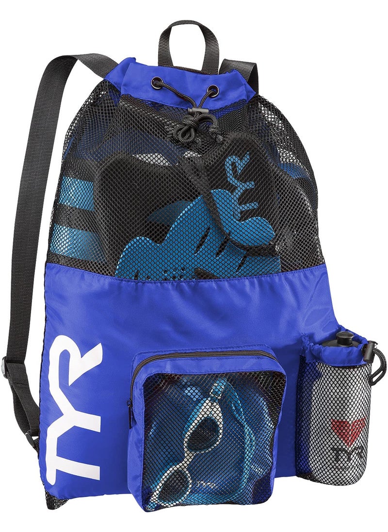 TYR TYR Big Mesh Mummy Backpack for Swim, Gym and Workout Gear, Royal Blue, 40-Liter Capacity  - Image 1