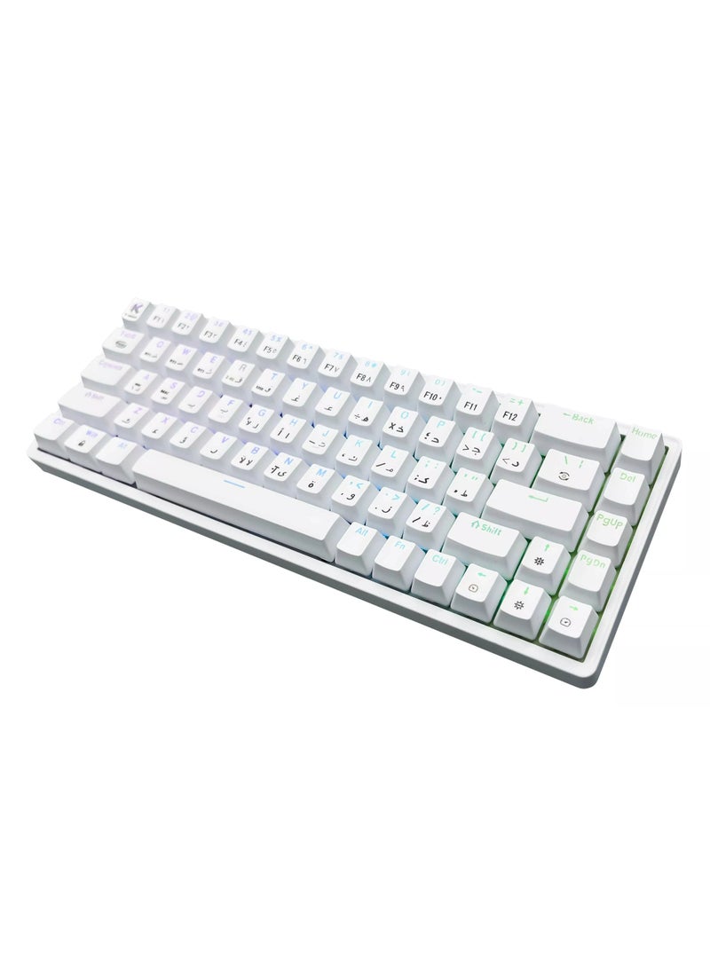 k Gaming KGaming Whitecore Wireless Mechanical Gaming Keyboard, Triple Mode (Bluetooth/2.4Ghz/Wired), Hot-Swappable Blue Clicky Switches, RGB Backlit - Image 4
