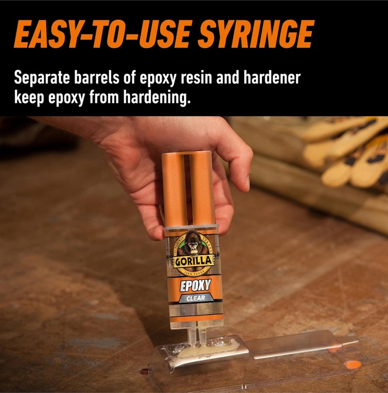 Gorilla Clear Epoxy Adhesive 0.85oz – Strong 2 Part Epoxy Glue for Metal, Wood, Plastic, Ceramic & Glass, Fast Set 5 Minute Waterproof Bonding Adhesive for Repairs & DIY - Image 5