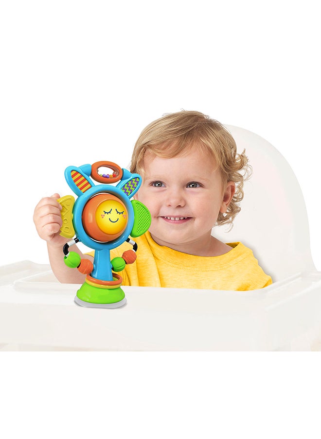 Happy Kids Little Learners Sun N’ Glow Highchair Toy - Suction Cup, Spinning And Light-up, Sensory Development, 6m+  - Image 4