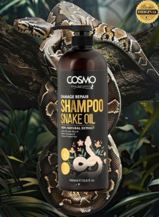 COSMO 4 Pieces Damage Repair Shampoo Snake Oil 1000ML  - Image 2