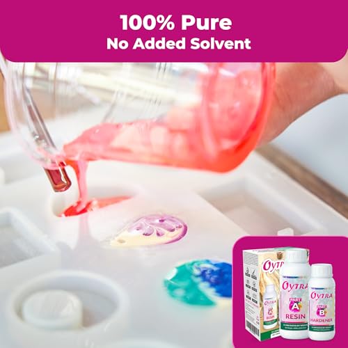 Oytra Epoxy Resin Liquid 2:1 Ratio Crystal Clear Bubble Free High Gloss Non Yellowing for Table Top Craft Art Jewellery & Coating Casting Projects for Beginners (1.5 Kg) - Image 2