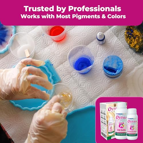Oytra Epoxy Resin Liquid 2:1 Ratio Crystal Clear Bubble Free High Gloss Non Yellowing for Table Top Craft Art Jewellery & Coating Casting Projects for Beginners (1.5 Kg) - Image 3