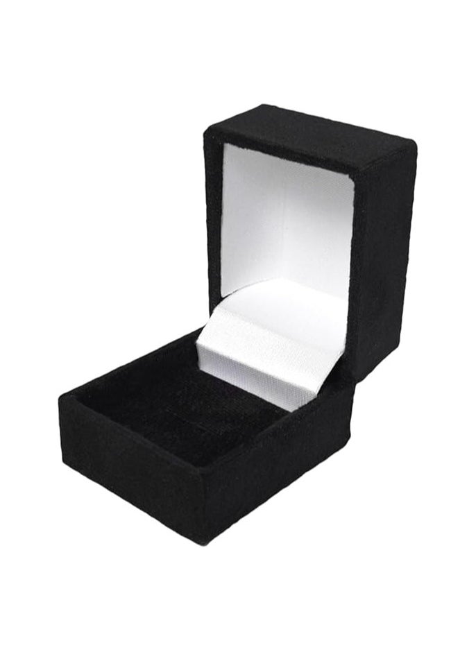 Generic - Black Velvet Jewelry Box: Ring & Pendant Display Perfect for Proposals & Engagements - Image 1