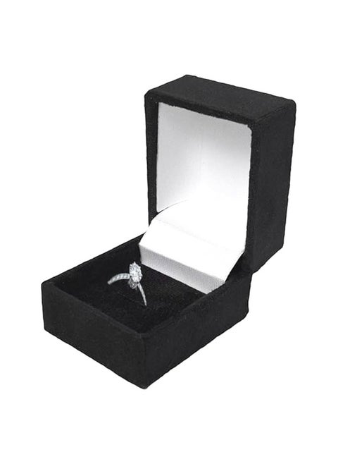 Black Velvet Jewelry Box: Ring & Pendant Display Perfect for Proposals & Engagements