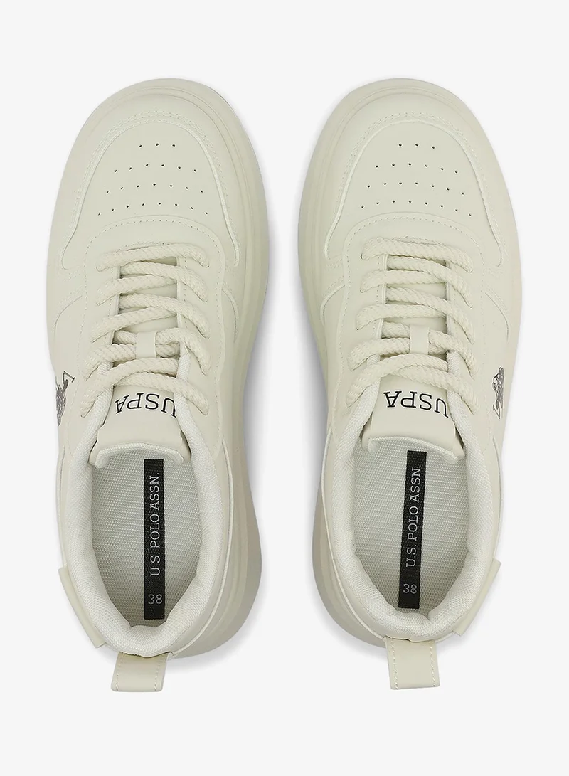 U.S. Polo Assn. white Women's White Low-Top Sneakers - Classic Style Detail for Elegant Everyday Wear for Women | Best Price UAE