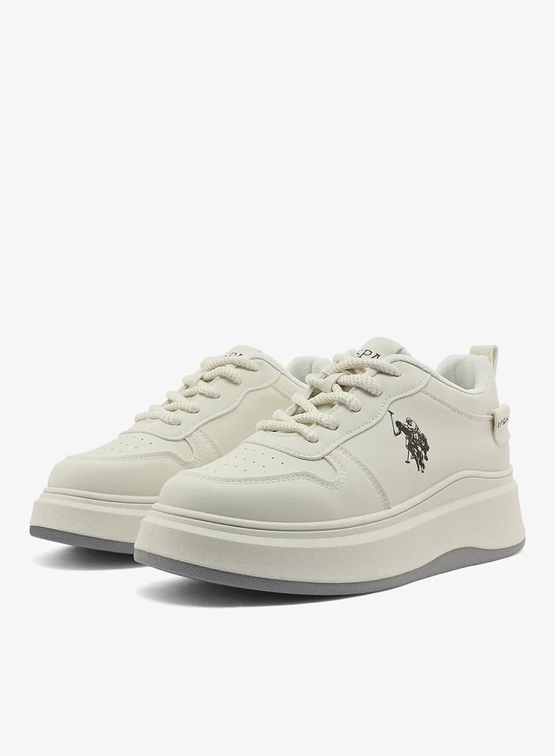U.S. Polo Assn. white Women's White Low-Top Sneakers - Classic Style Detail for Elegant Everyday Wear for Women | Best Price UAE