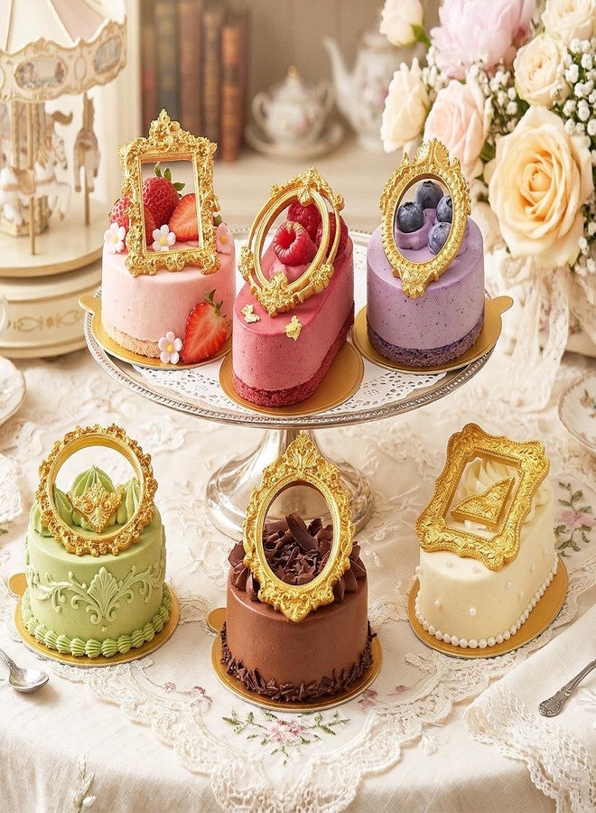 Sdfvsdg 6 Pack Photo Frame Fondant Molds Vintage Picture Frames Silicone Mold for Cake Decorating Cupcake Topper Chocolate Candy Polymer Clay - Image 5