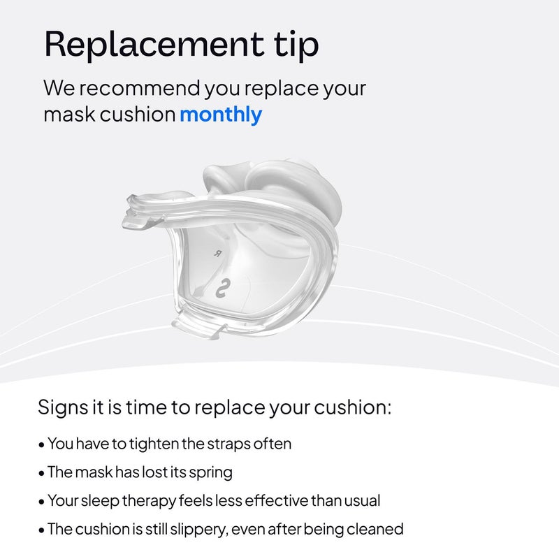 Resmed وسادة أنف ريزمد P10 - وسادة قناع CPAP سيليكون بديلة - نظام الإطار وحزام الرأس غير مشمول - ملحق CPAP متميز - صغير - Image 5