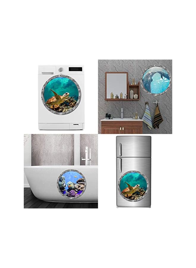S-TOP Under The Sea Nature Scenery Ocean Animals World Sea Turtles Dolphins Coral 3D Wall Decals Peel and Stick Vinyl Stickers, 3 Pieces - Image 2