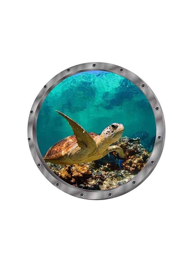 S-TOP Under The Sea Nature Scenery Ocean Animals World Sea Turtles Dolphins Coral 3D Wall Decals Peel and Stick Vinyl Stickers, 3 Pieces - Image 4