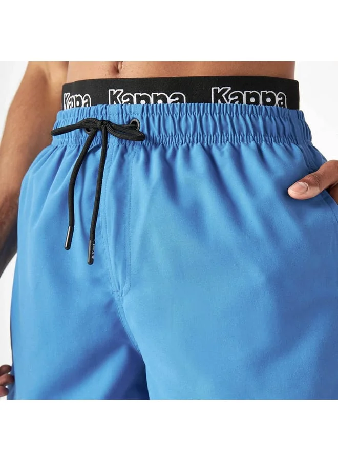 Kappa Kappa Solid Swim Shorts with Drawstring Closure and Pockets
