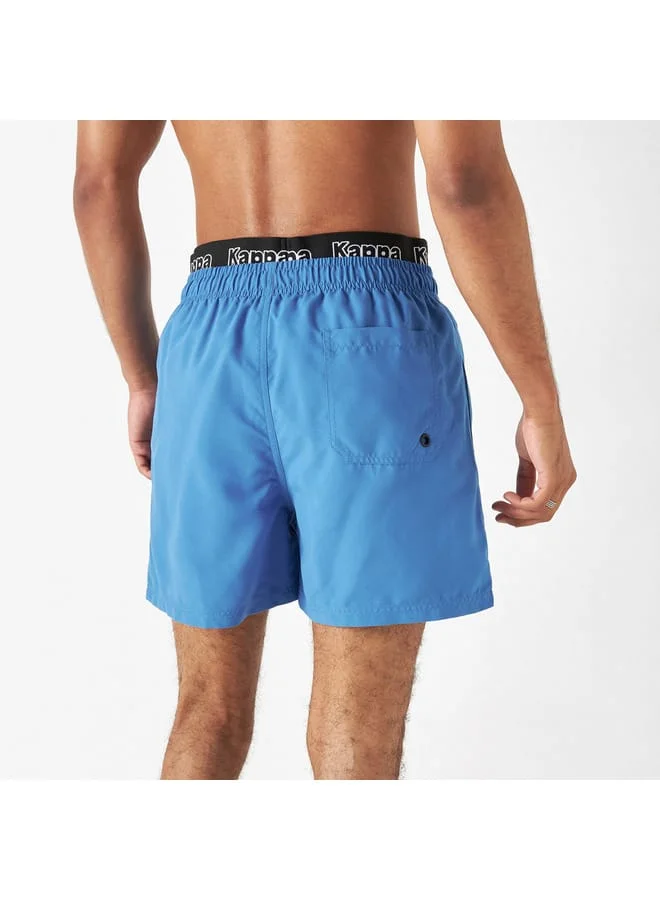 Kappa Kappa Solid Swim Shorts with Drawstring Closure and Pockets