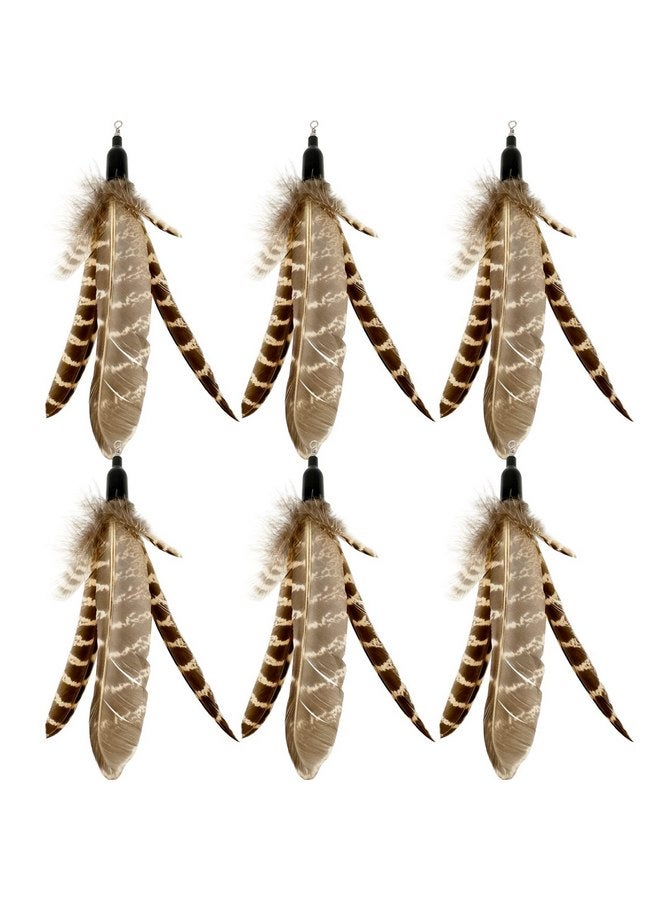 TIENAILING Cat Feather Toys Refills Cat Wand Replacement, 6 PCS Handmade Natural Da Bird Feathers Refill, Cat Toy Feather Replacement for Indoor Cats (C) - Image 1