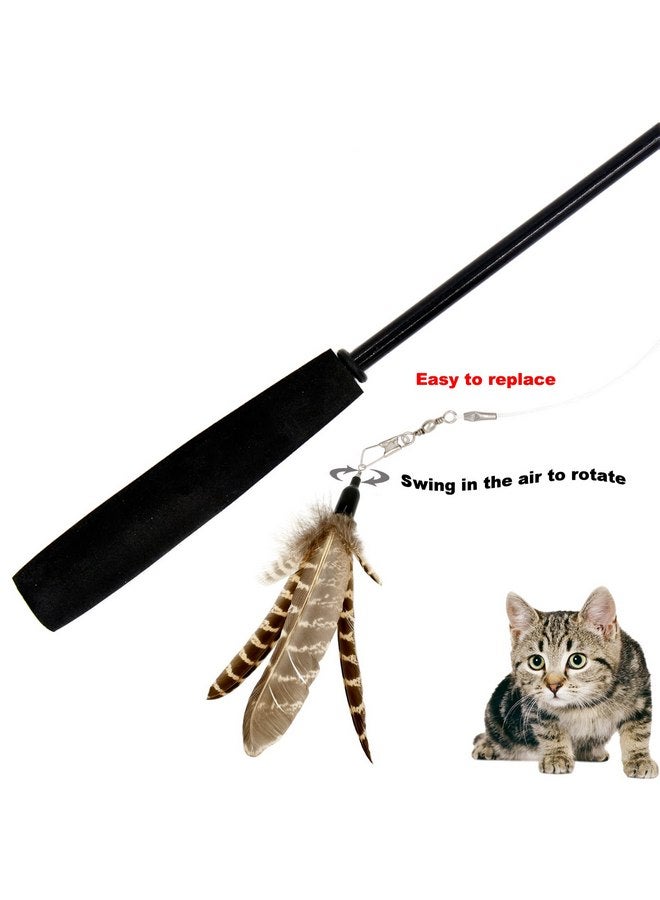 TIENAILING Cat Feather Toys Refills Cat Wand Replacement, 6 PCS Handmade Natural Da Bird Feathers Refill, Cat Toy Feather Replacement for Indoor Cats (C) - Image 3